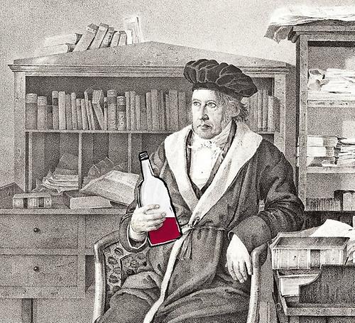 Woran soll man sich als Philosoph festhalten? G. W. F. Hegel auf einer Lithografie von Julius Ludwig Sebbers - mit einer kleinen, nahrhaften Ergänzung . . .