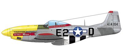 Anfang der 1940er Jahre: North American P-51 „Mustang“ mit einem Farbschema, wie es sich auch für Rennwagen eignet. (Graphik: Martin Čížek, Creative Commons)