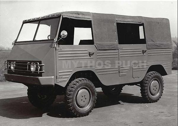 1966: Pinzgauer, Prototyp 1. Generation mit seiner zweiten Karosserie als Kommandowagen - (Quelle: Archiv Rudolf)