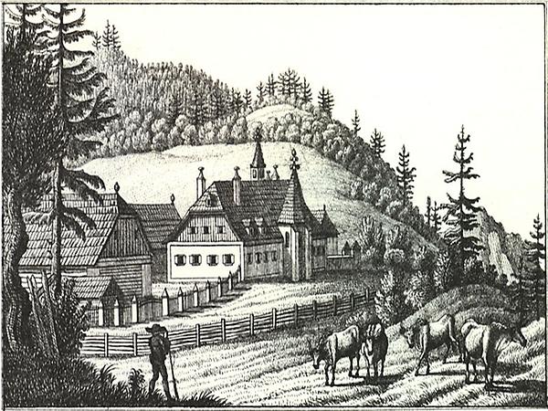 Der Brandhof (J. F. Kaiser - lithographirte Ansichten der Steyermärkischen Städte, Märkte und Schlösser Graz, 1825, GLAM-project Bookscanning)