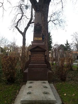 Das Grab von Nannette, Andreas und Johann Baptist Streicher auf dem Wiener Zentralfriedhof