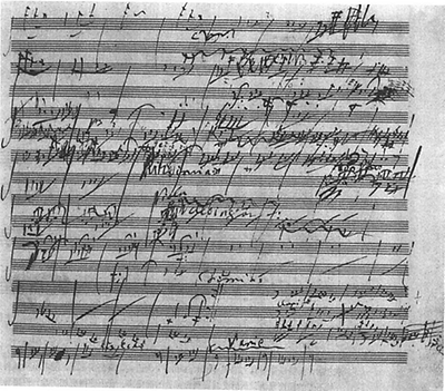 Aus dem Manuskript der 6. Sinfonie.