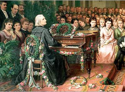 Liszt vor noblem Publikum