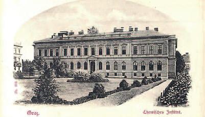 Abb. 3: Das ehemalige chemische Institut der Universität Graz auf einer Postkarte