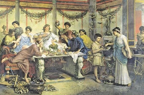 Römer beim Festmahl von Roberto Bompiani um 1900