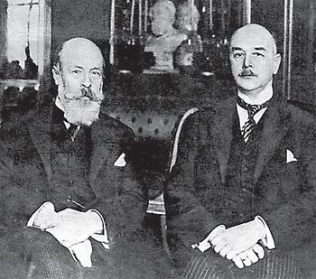Alfred Zimmermann (links) mit Bundespräsident Michael Hainisch