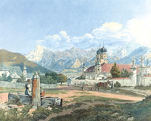 St. Michael im Salzburger Lungau von Karl Heinrich Rahl nach einer Zeichnung von Karl Ludwig Viehbeck, um 1820., Foto: © Österreichische Nationalbibliothek (4)