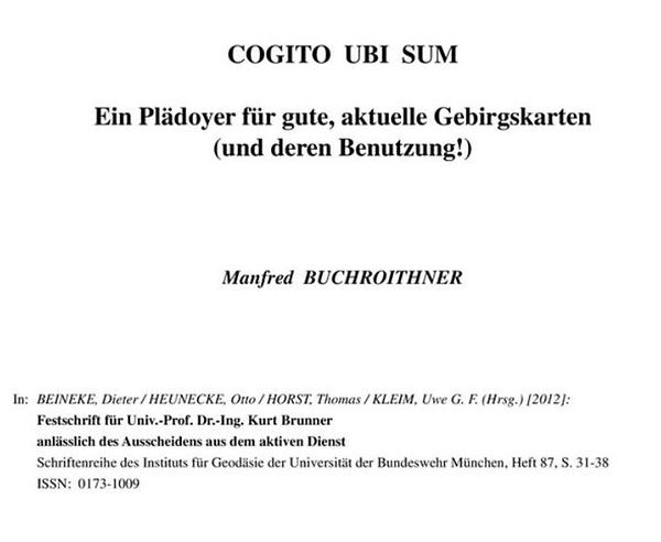 Titelblatt der Brochüre von M. F. Buchroithner