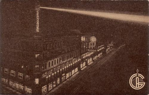 Leuchtturmdes Kaufhauses Gerngroß, Werbekarte, um 1930