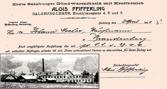 Rechnung von A. Pfifferling aus 1903