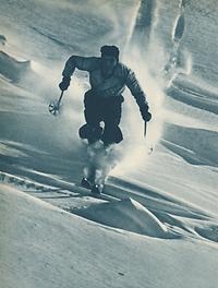Stefan Kruckenhauser: Schussfahrt, aus dem Bildband 'Du schöner Winter in Tirol'(1937)