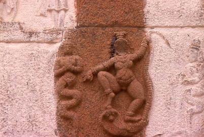 There is also Hindu image repertoire: Krishna is fighting against a snake demon and two snake deities