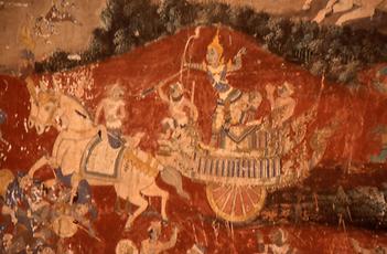 Darstellung des Ramayana als Wandmalerei
