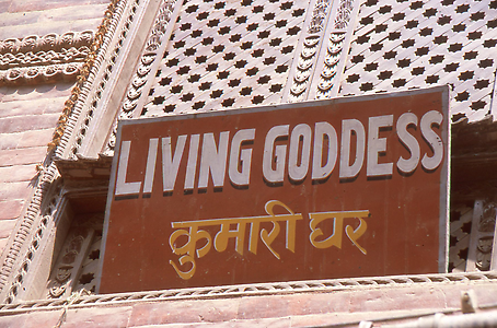 Tafel am Haus der Kumari von Patan