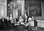 Kaiser Franz Joseph bei der Ministerkonferenz