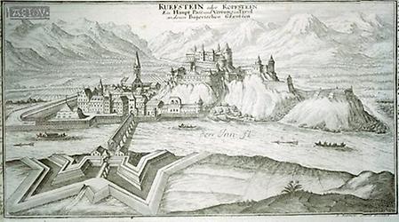 Festung Kufstein, Historisches Bild: Stich zw. 1700 und 1766