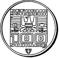 100 Schilling - XII. Olympische Winterspiele in Innsbruck 1976