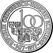 100 Schilling - 500 Jahre Münzstätte Hall (1977)