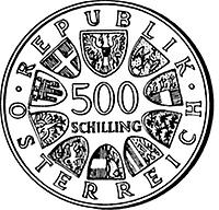 500 Schilling - 40 Jahre Frieden in Österreich (1985)