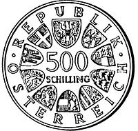 500 Schilling - 500 Jahr-Feier der Heiligsprechung des Markgrafen Leopold III. (1985)