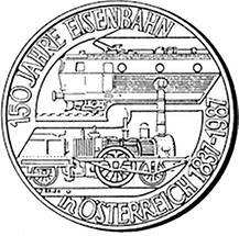 500 Schilling - 150 Jahre Eisenbahn in Österreich (1987)