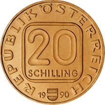 20 Schilling - Martinsturm in Bregenz, Vorarlberg (1990)
