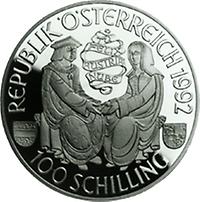 100 Schilling - Maximilian I. (1992)