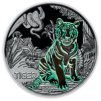 3 Euro - Buntmetallmünze Tiger (2017)