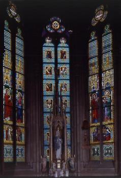 Glass window of the Votive Chapel