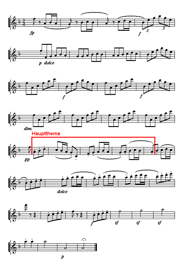 Notenbild: Symphonie Nr. 6, 1. Satz, Takte 476-512
