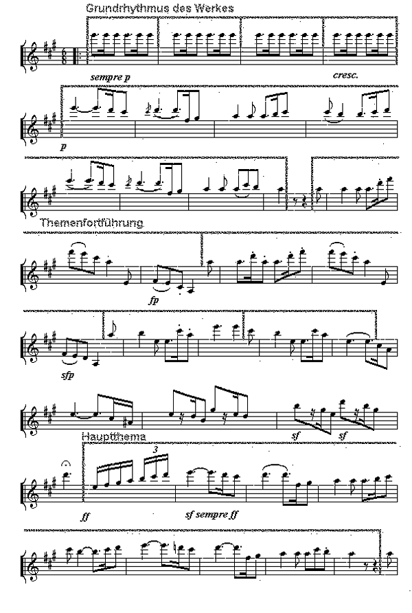 Notenbild: Symphonie Nr. 7, 1. Satz, Takte 62-96