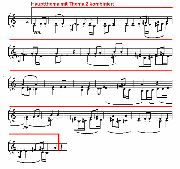 Notenbild: Symphonie Nr. 7, 2. Satz, Takte 27-50