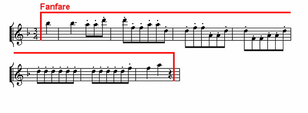 Notenbild: Symphonie Nr. 9, 4. Satz, Takte 1-7