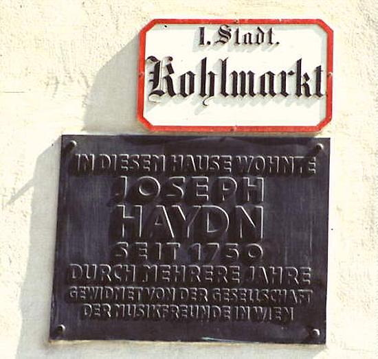 Haydn-Erinnerungstafel, Kohlmarkt
