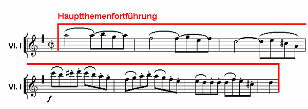 Notenbild: Eine Kleine Nachtmusik: 4. Satz, Takte 43-49