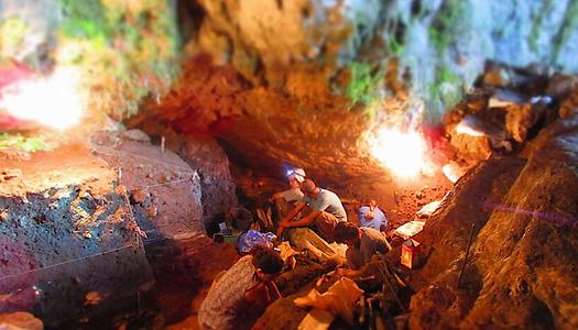 Übersicht der Ausgrabungen in der Satsurblia-Höhle
