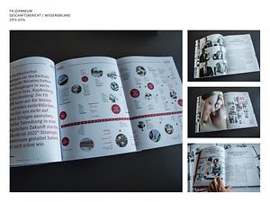 Das Design des Annual Reports 2013/2014 setzt auf die Trends „Storytelling“ und „reduce to the max“.