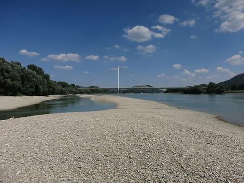 Kiesinsel nach dem Umbau: Mehr als ein Drittel der Donaulänge ist von Sedimentüberschuss betroffen