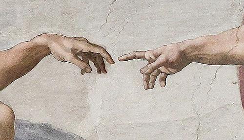 Michelangelo: Erschaffung von Adam, Hände