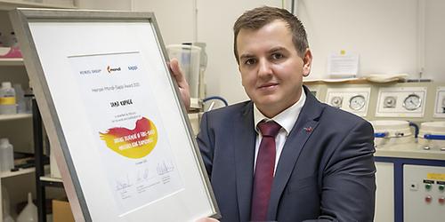 Samir Kopacic erhielt 2020 den Heinzel-Mondi-Sappi Award für seine Forschungsarbeit.