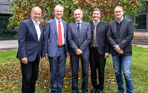 .l.n.r.: Prof. Franz Josef Radermacher, Rektor Hasenauer (BOKU), Vizerektor Fröhlich (TU Wien), Prof. Gronauer (BOKU), Prof. Drillich (VetMedUni)