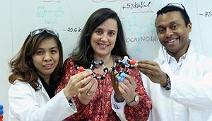 Diesem Team ist die Herstellung so genannter Heterozyklen durch modulare Kombination einfacher Bausteine gelungen: Supaporn Niyomchon, Leticia González und Nuno Maulide von der Fakultät für Chemie der Universität Wien