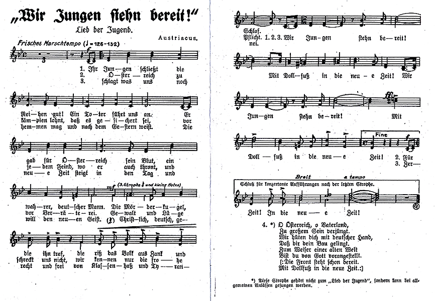Das Dollfuß-Lied - Originalausgabe Vaterländische Front