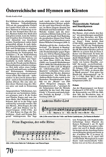 Hymne und Heimatlied | Kärnten Landeshymne | Kunst und Kultur im ...