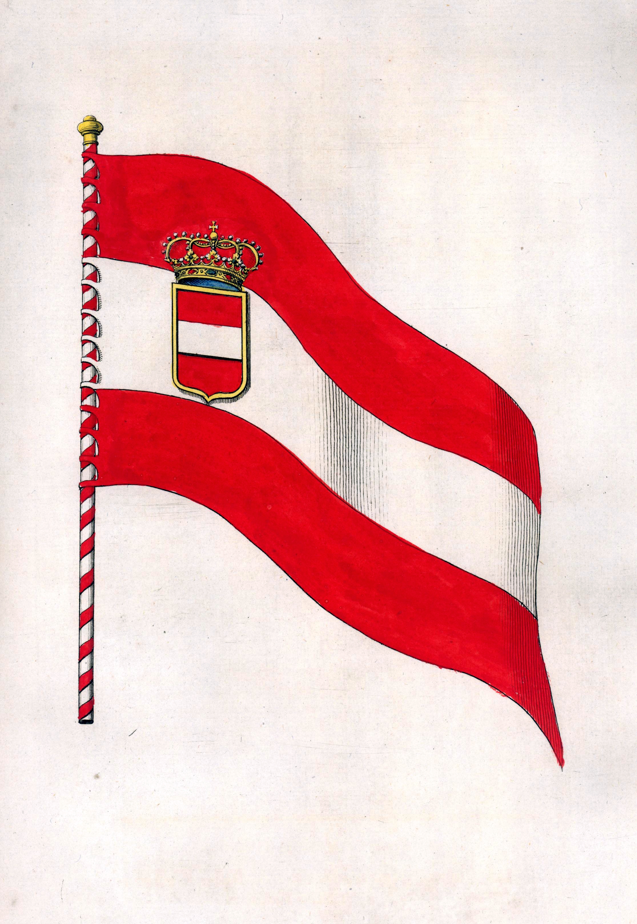 Österreichische Flaggen in der Monarchie, Geschichte