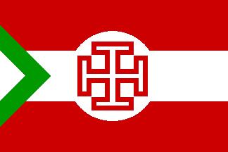 Flagge der Vaterländischen Front mit grünem Sparren