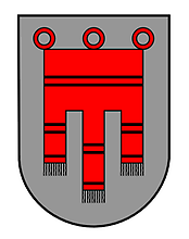 Das Wappen Vorarlbergs auf silbernem Grund