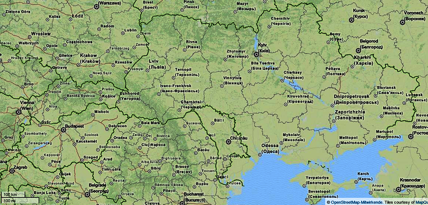 Landkart Ukraine