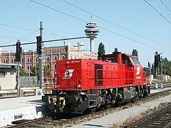 ÖBB 2070 054, damals noch mit Pflatsch am ehemaligen Wiener Südbahnhof Ost, August 2003