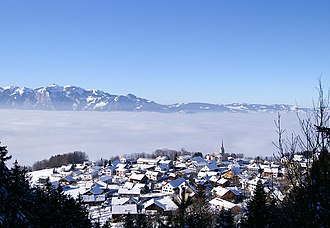 Blick von der L73 auf Übersaxen